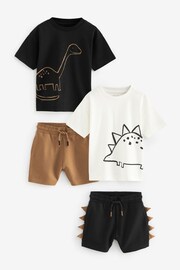 Black/Tan 2 pack T-shirt and Shorts Set (3mths-7yrs) - Image 6 of 11