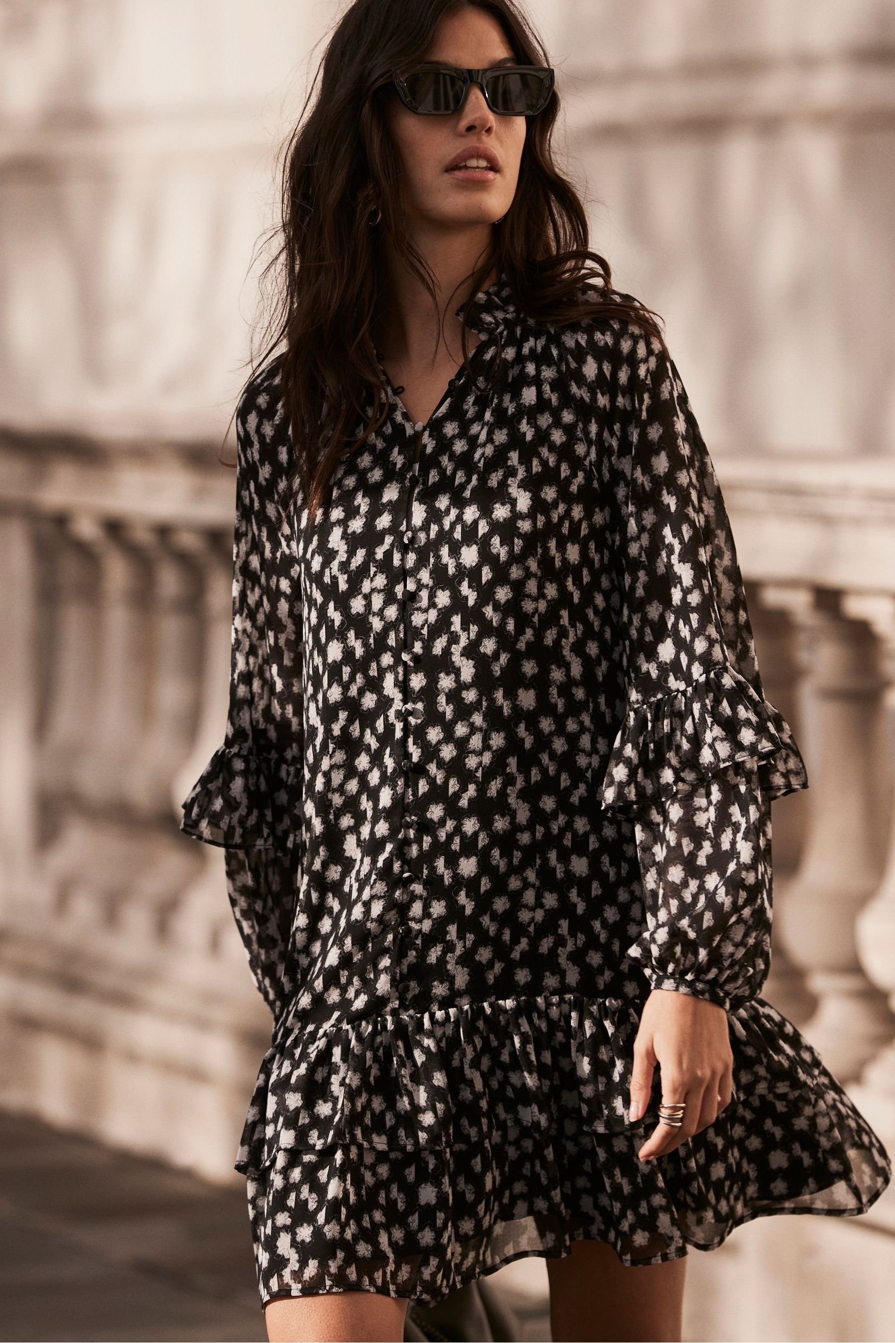 Buy Mint Velvet Black Floral Waistcoat Mini Dress from Next Ireland