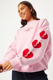 Skinnydip Oversized Pink Thank You Next Sweatshirt - Image 1 of 5