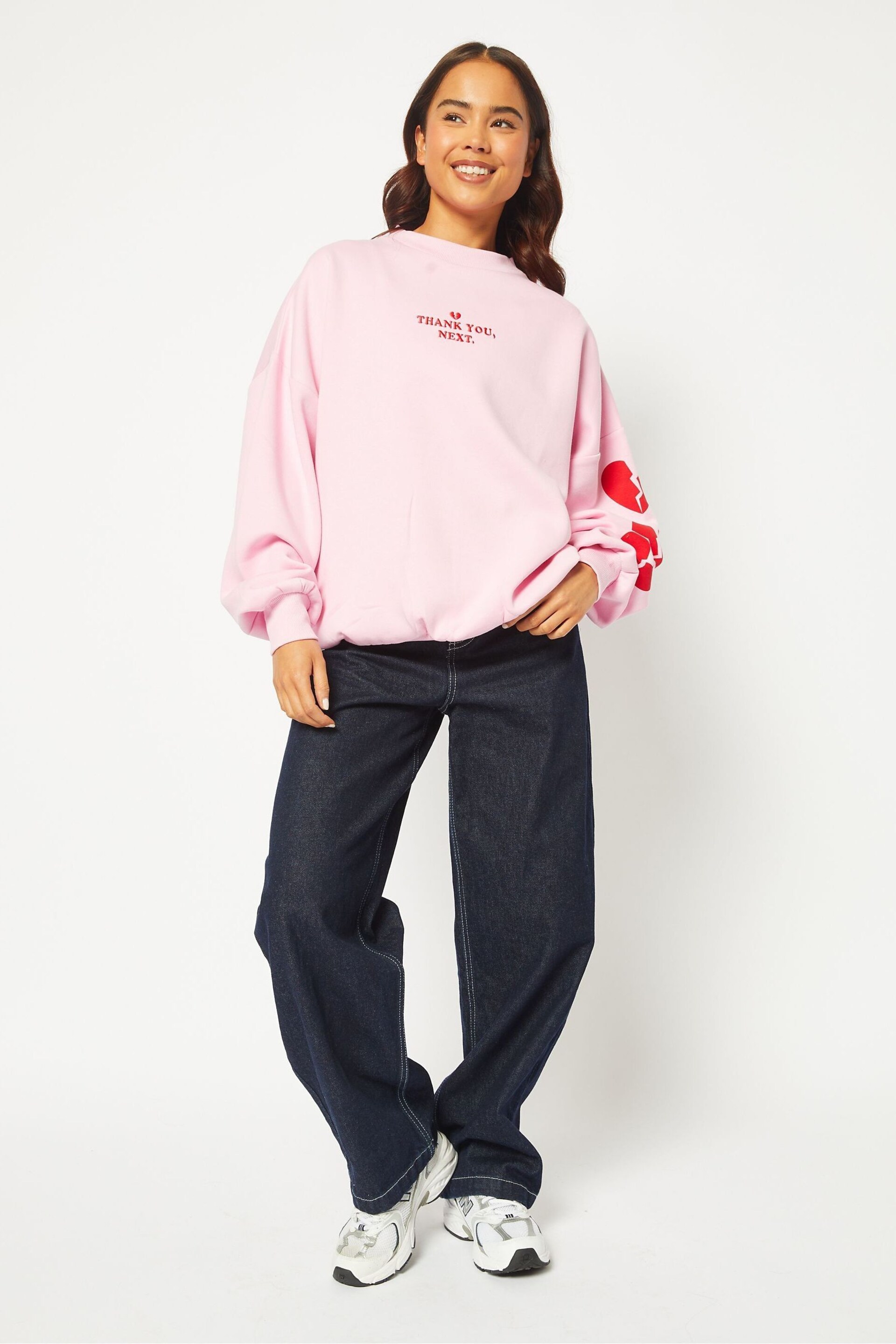 Skinnydip Oversized Pink Thank You Next Sweatshirt - Image 3 of 5