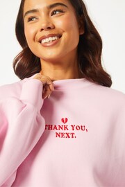 Skinnydip Oversized Pink Thank You Next Sweatshirt - Image 4 of 5