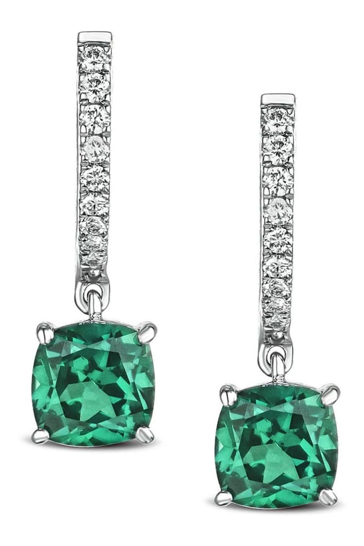 The Diamond Store Green Astra 4ct Lab Diamond Drop Earrings - Image 1 of 5