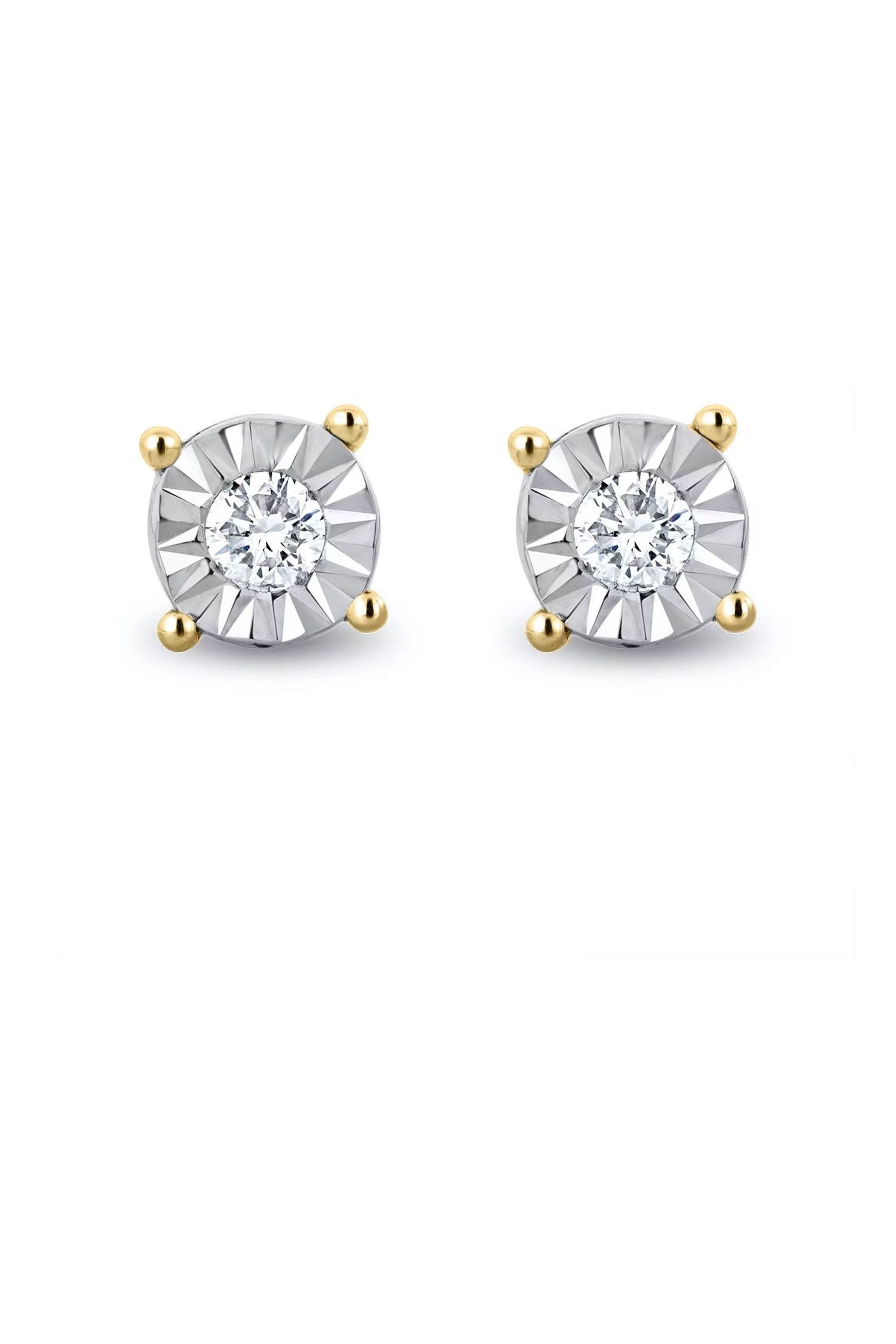 The Diamond Store White 925 Silver Diamond 5mm Earrings