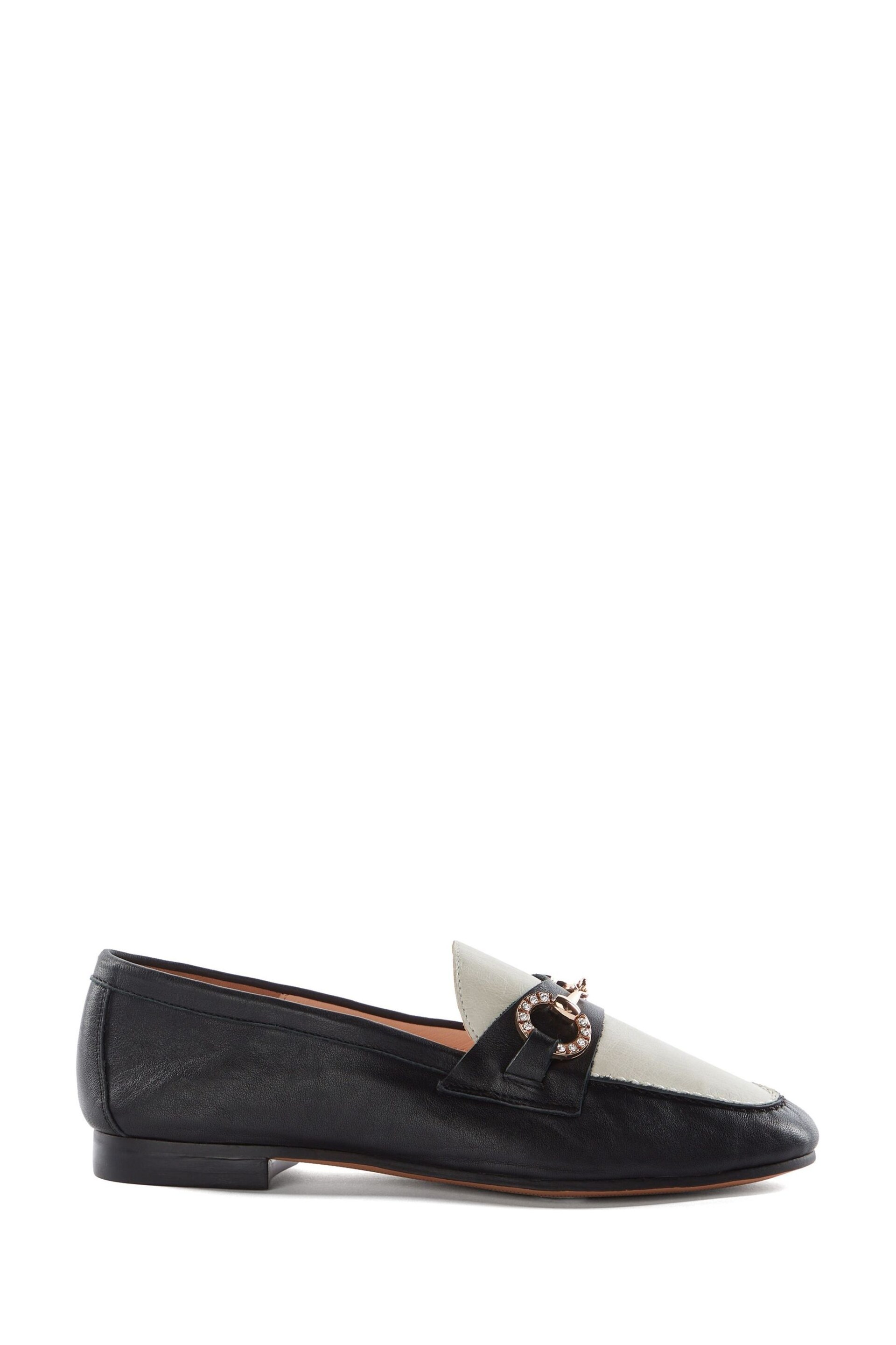 Dune London Black Gemstone Gem Snaffle Flexible Loafers - Image 3 of 5