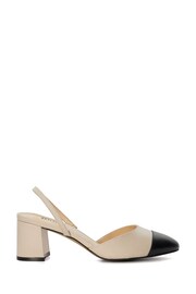 Dune London Cream Careful Toe Cap Slingbacks - Image 3 of 6