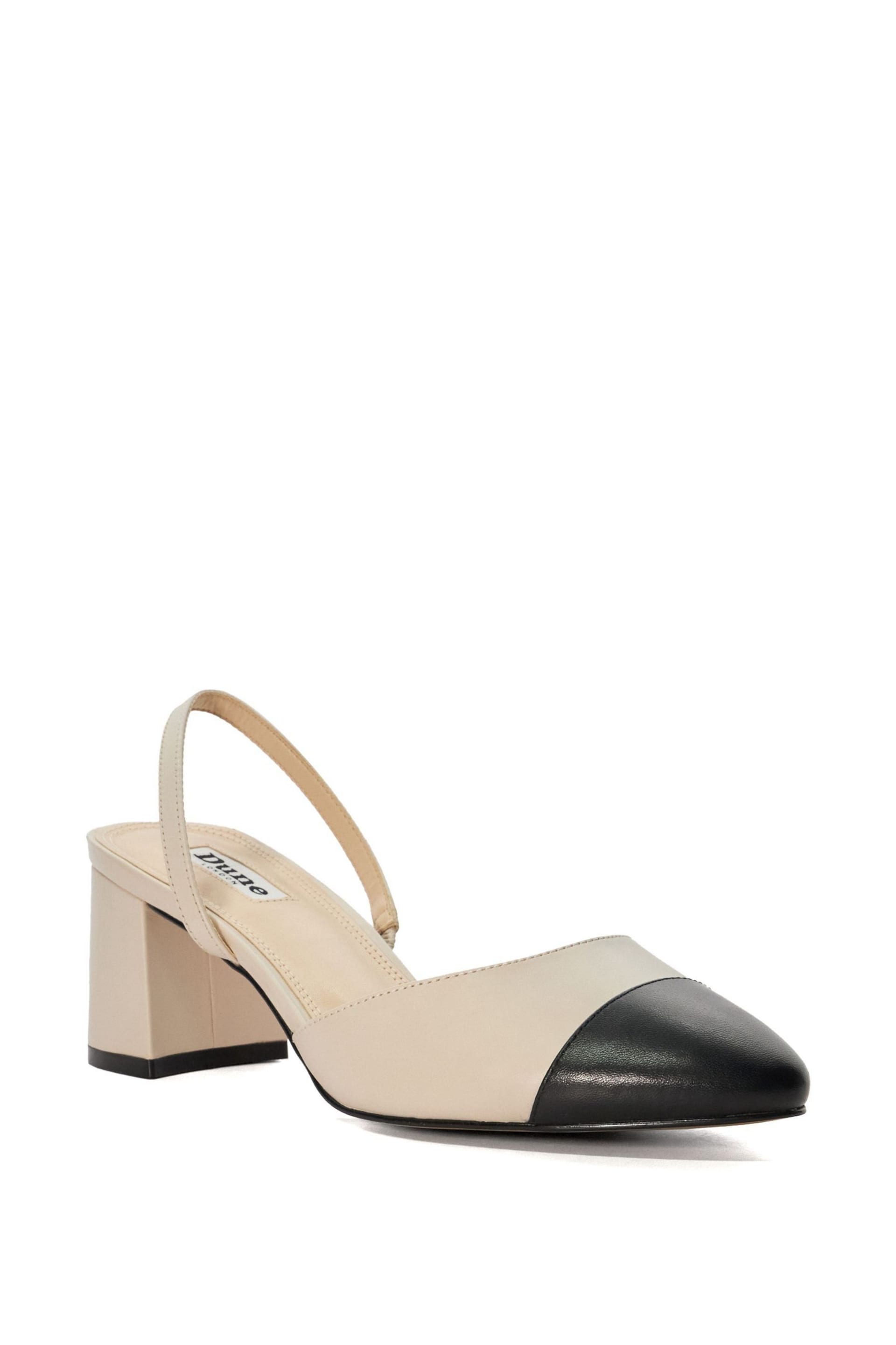 Dune London Cream Careful Toe Cap Slingbacks - Image 4 of 6