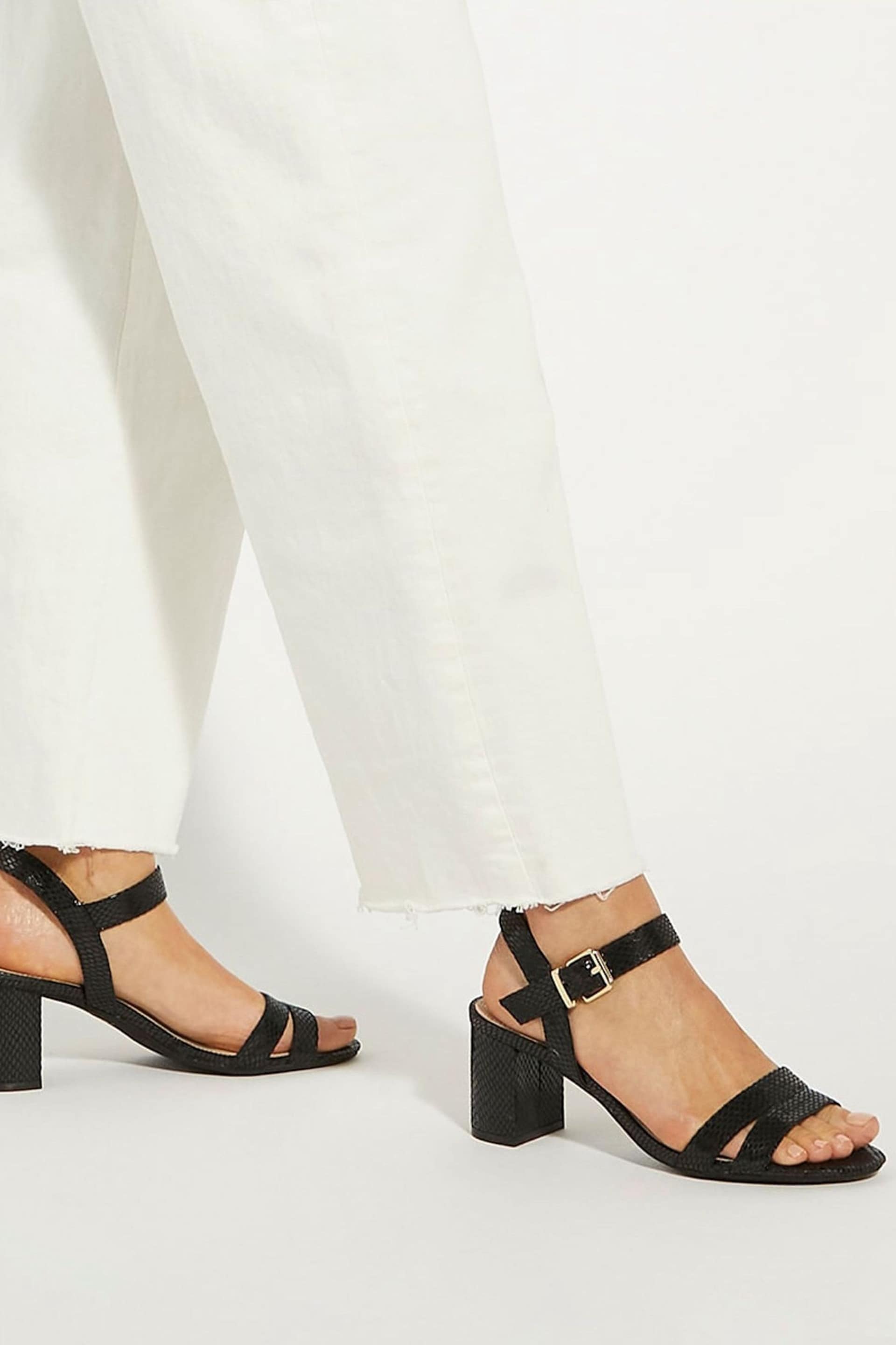 Dune London Black Ground Merisa 2 Part Block Heel Sandals - Image 1 of 6