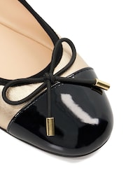 Dune London Gold Highest Flexible Sole Contrast Ballerina Flats - Image 5 of 5