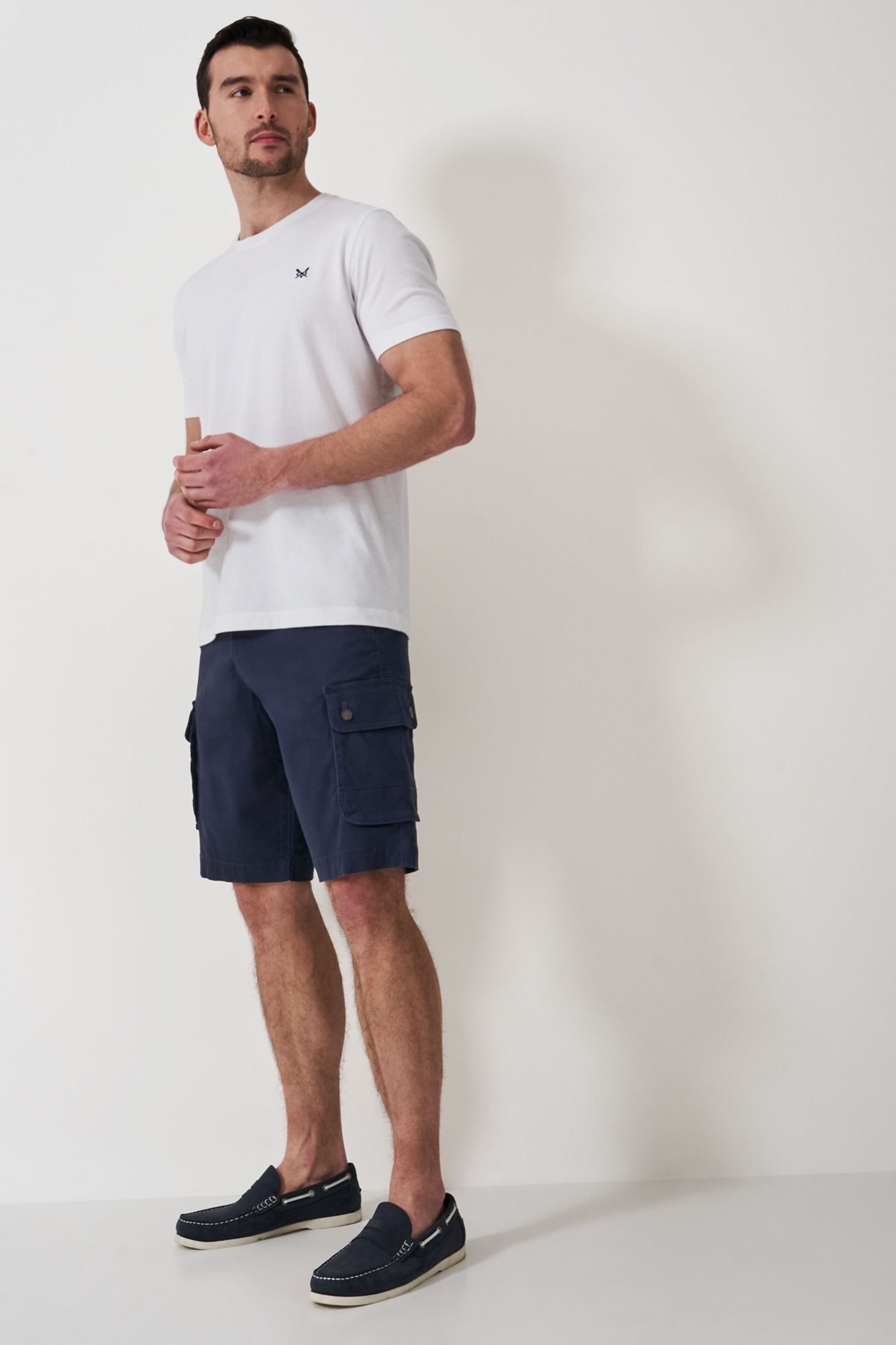 Crew Clothing Company Blue Cotton Classic Casual Shorts - Image 1 of 5
