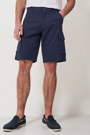 Crew Clothing Company Blue Cotton Classic Casual Shorts - Image 4 of 5