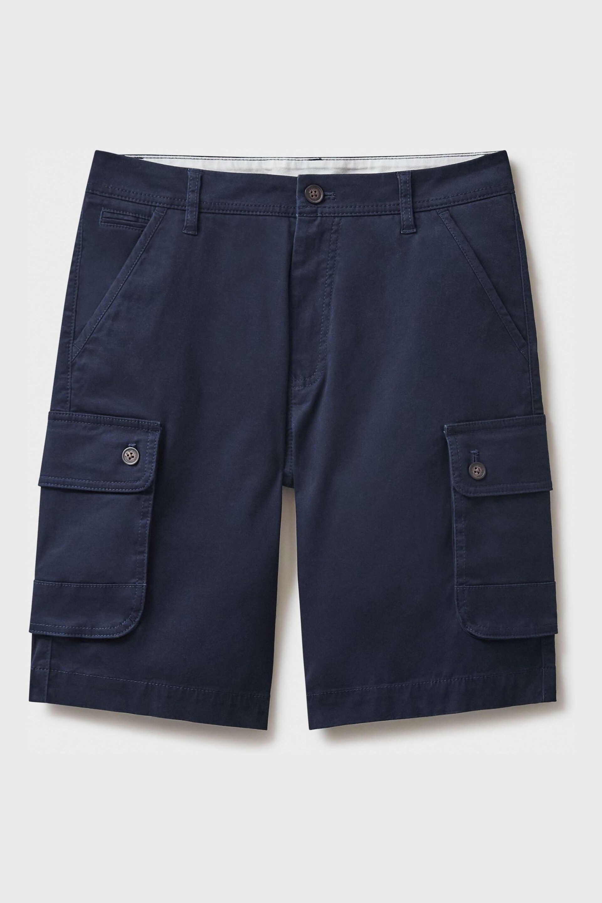 Crew Clothing Company Blue Cotton Classic Casual Shorts - Image 5 of 5