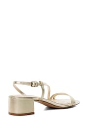 Dune London Gold Maryanna Low Block Heel Sandals - Image 5 of 7