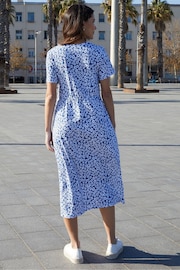 Threadbare Blue Cotton Smock Style Midi Dress - Image 2 of 5