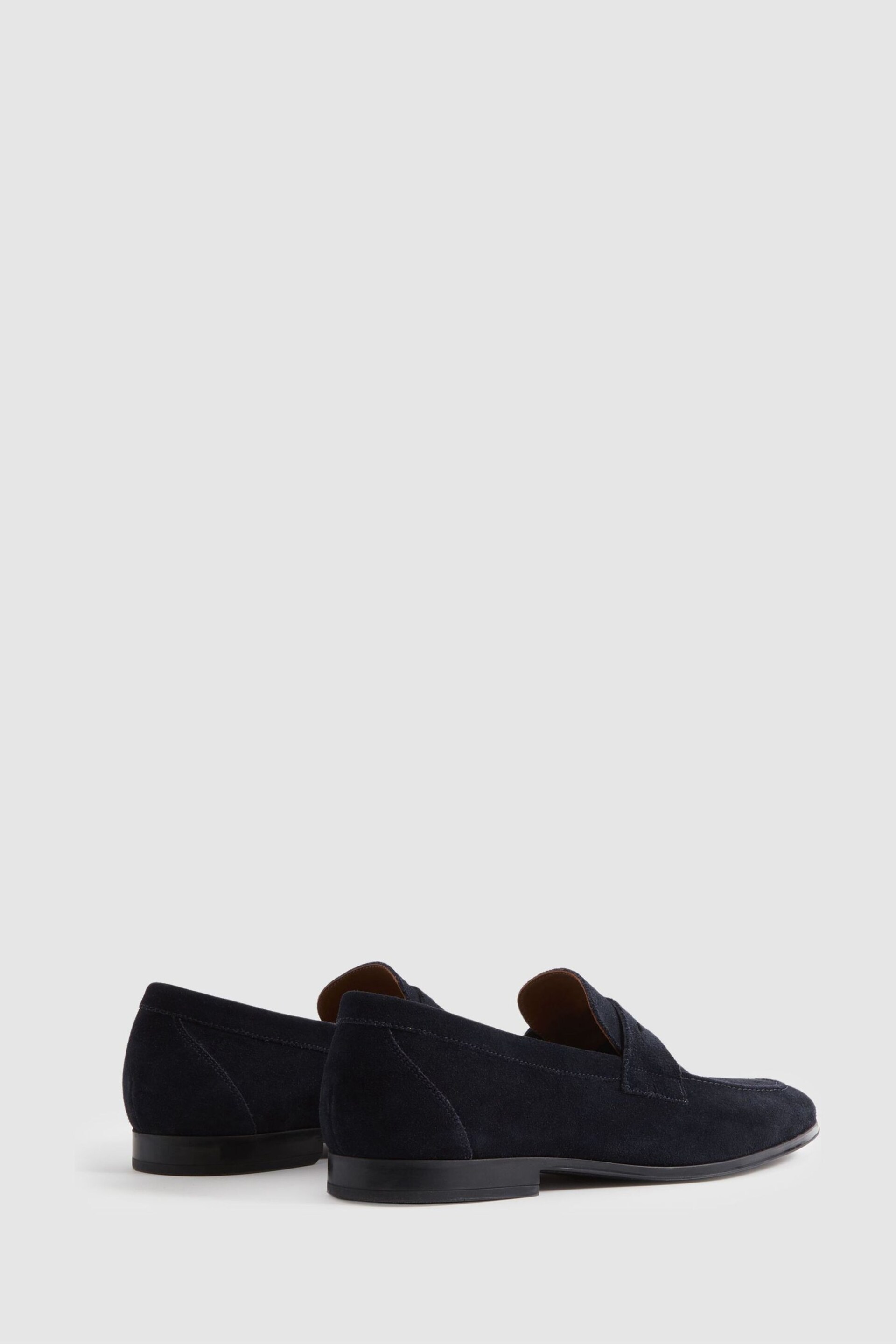 Reiss Navy Bray Suede Suede Slip On Loafers - Image 4 of 5