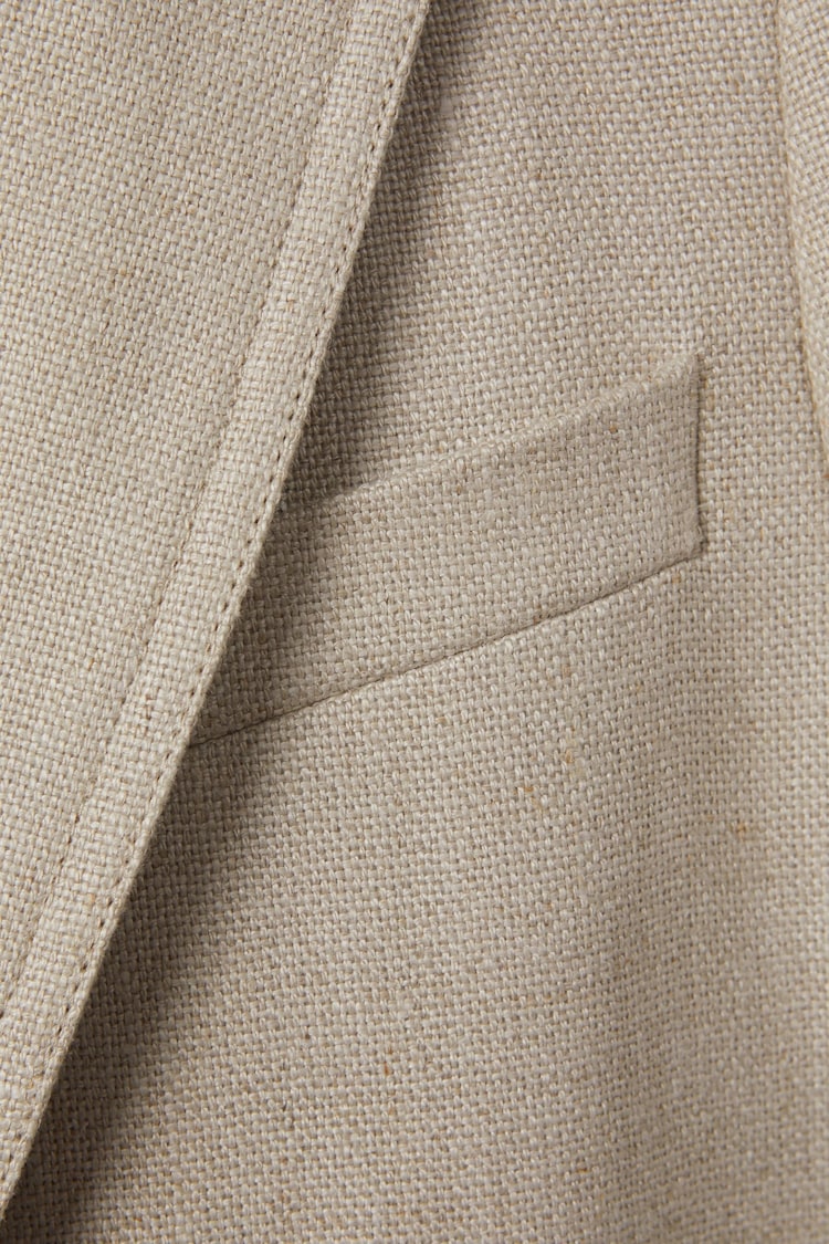 Reiss Natural Cassie Linen Single Breasted Suit Blazer - Image 9 of 9