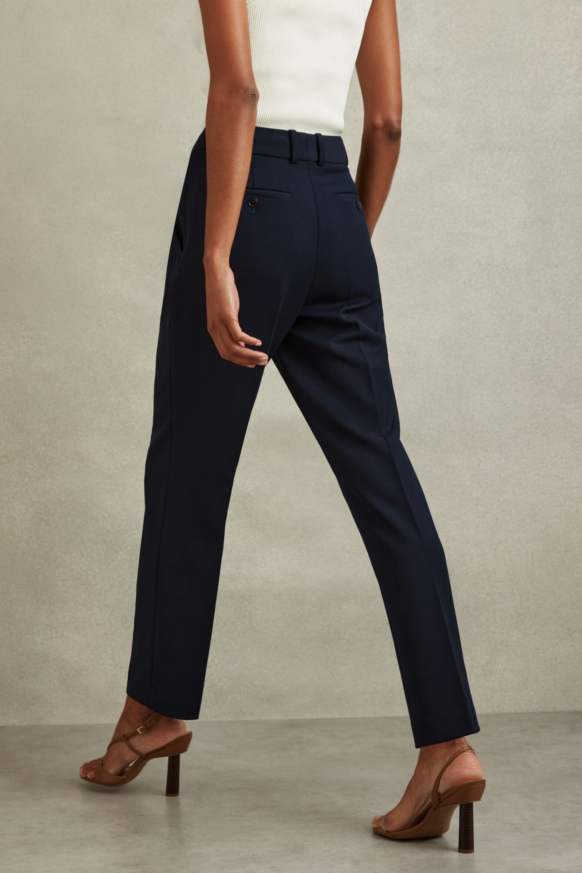 Reiss Navy Gabi Petite Slim Fit Suit Trousers - Image 5 of 7