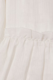 Reiss Ivory Tash Teen Tiered Linen Blend Puff Sleeve Dress - Image 4 of 4