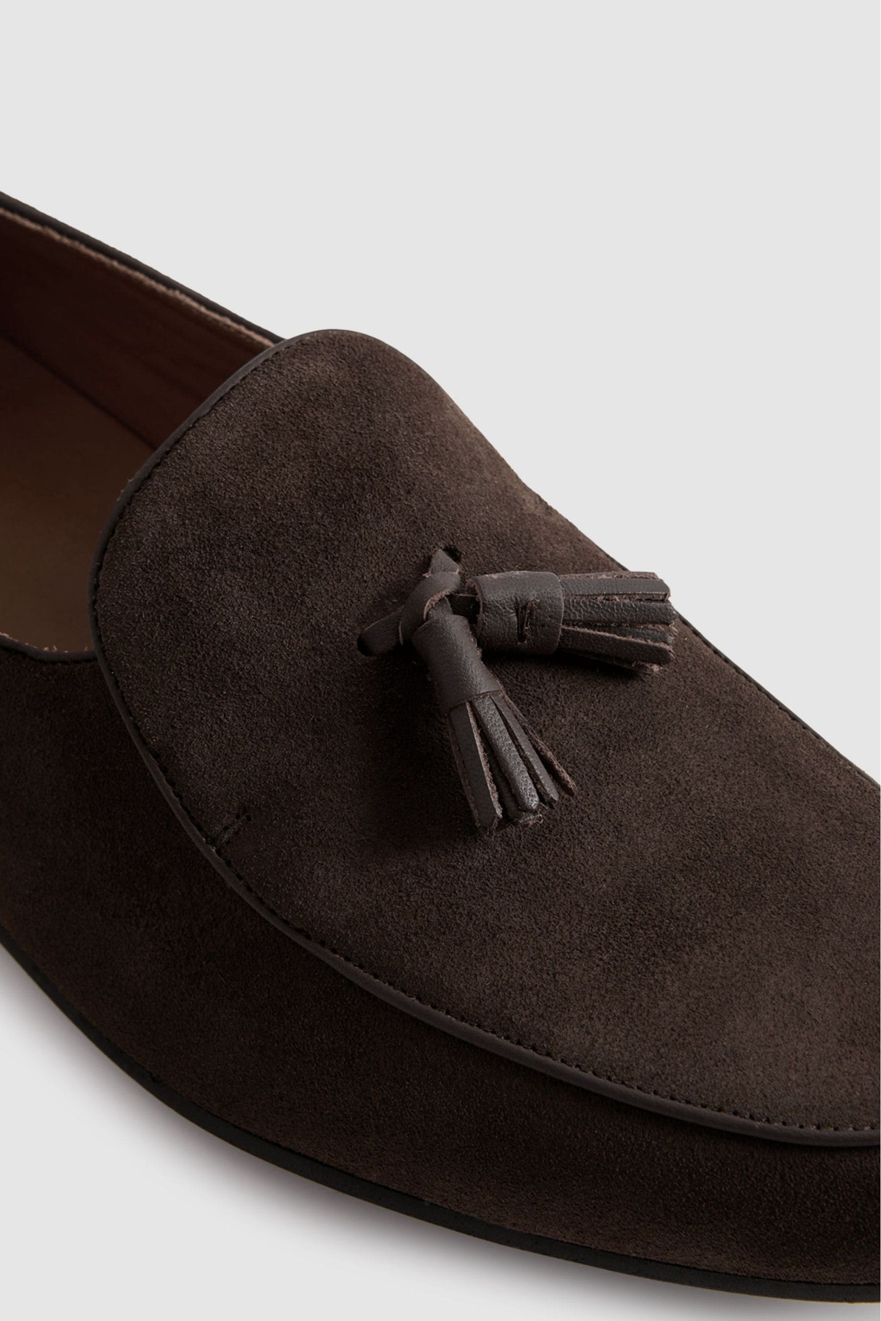 Buy Reiss Dark Brown Harry Suede Slip On Belgian Loafers from the Next UK online shop