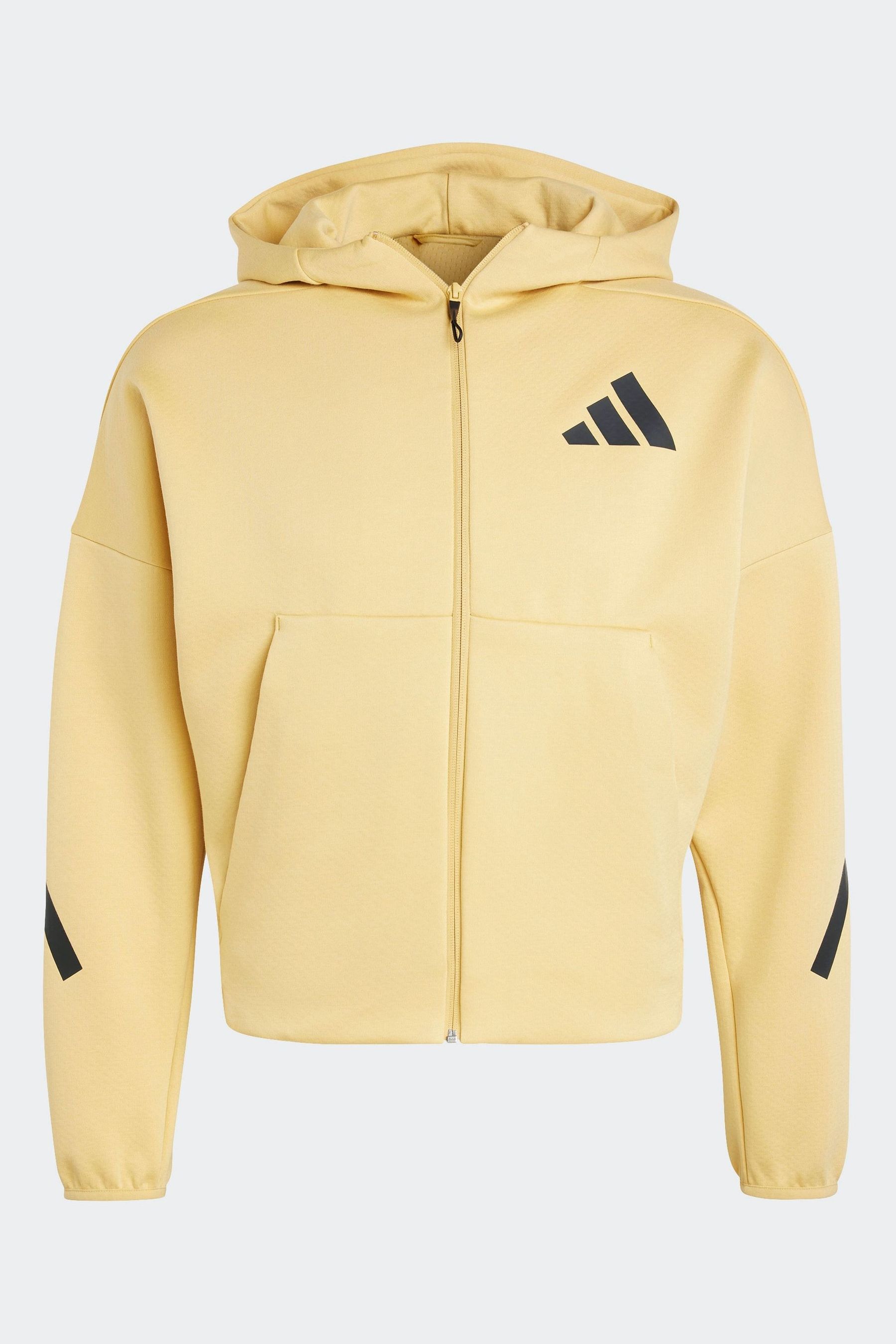 Yellow adidas zip hoodie hot sale