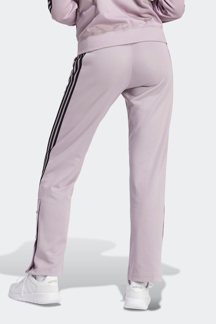 adidas Light Pink Iconic 3 Stripe Button Joggers - Image 2 of 6