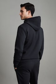 Reiss Navy Blue Fabien Long Sleeve Interlock Hoodie - Image 4 of 7