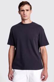 MOSS Black Heavy Weight 100% Cotton Crew Neck T-Shirt - Image 1 of 5