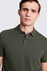 MOSS Olive Green Pique Polo Shirt - Image 3 of 3