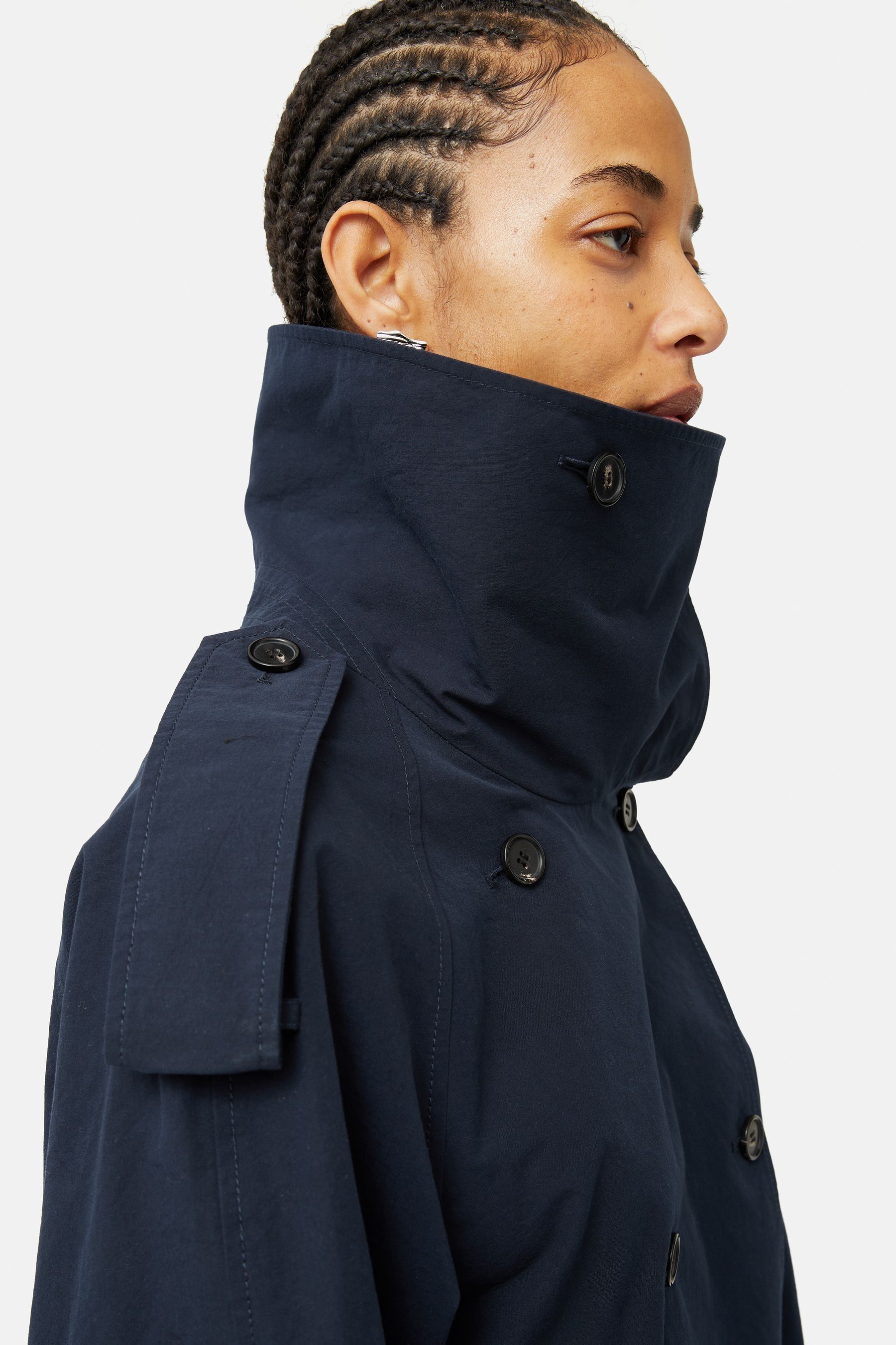 Buy Jigsaw Blue Cropped Cotton Trench Jacket from the Next UK online shop