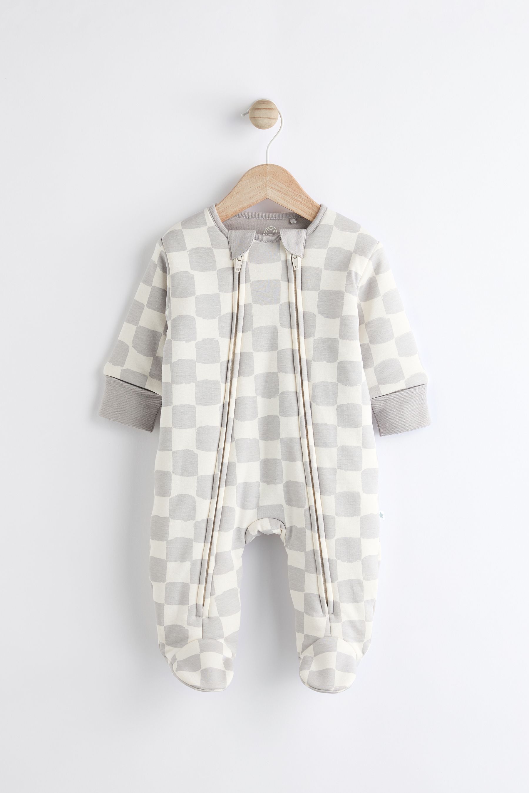 Buy White Grey 2.5 Tog Wadded Zip Sleepsuit from the Next UK online shop