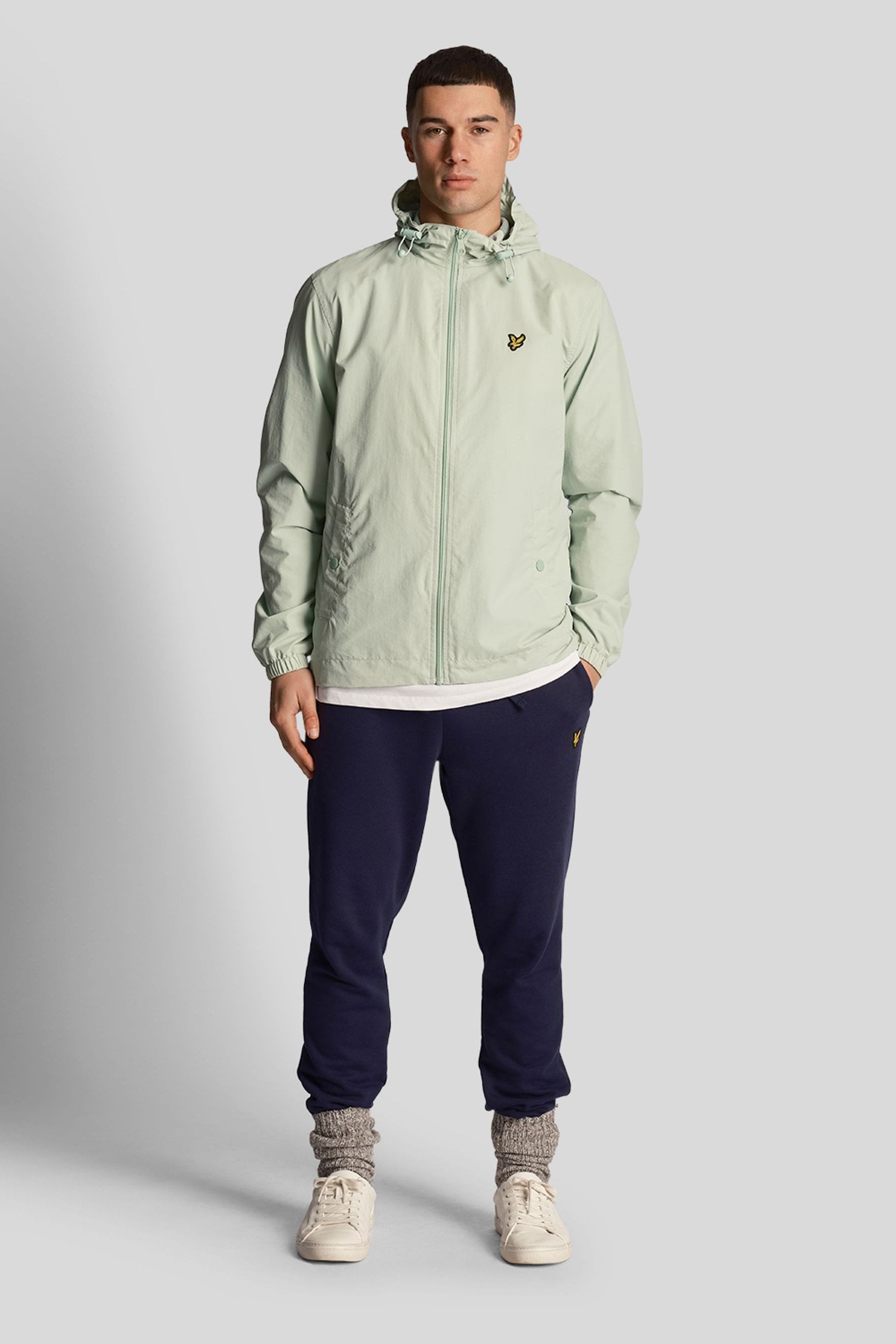 Buy Lyle Scott Green Zip Through Hooded Jacket from Next Luxembourg
