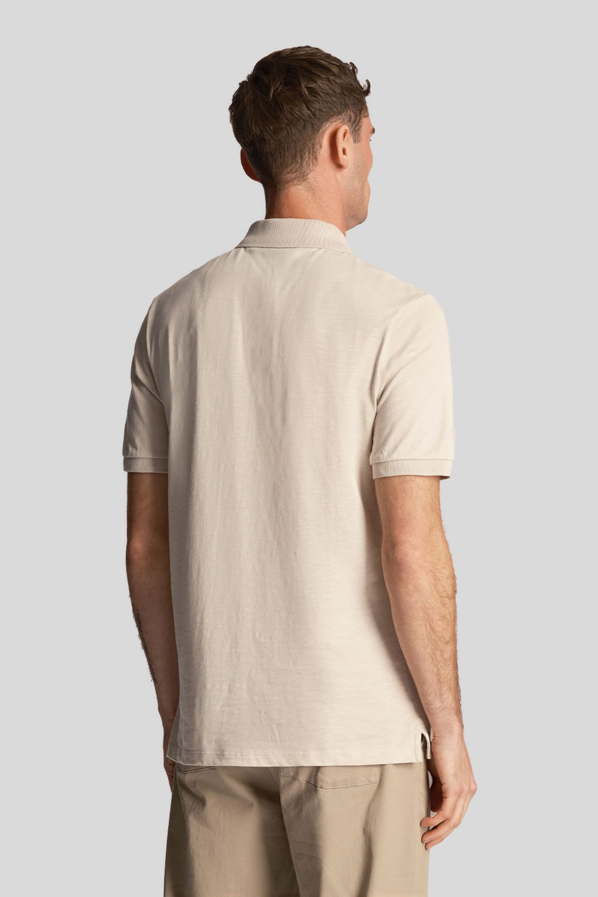 Lyle & Scott Cream Slub Polo Shirt - Image 3 of 5