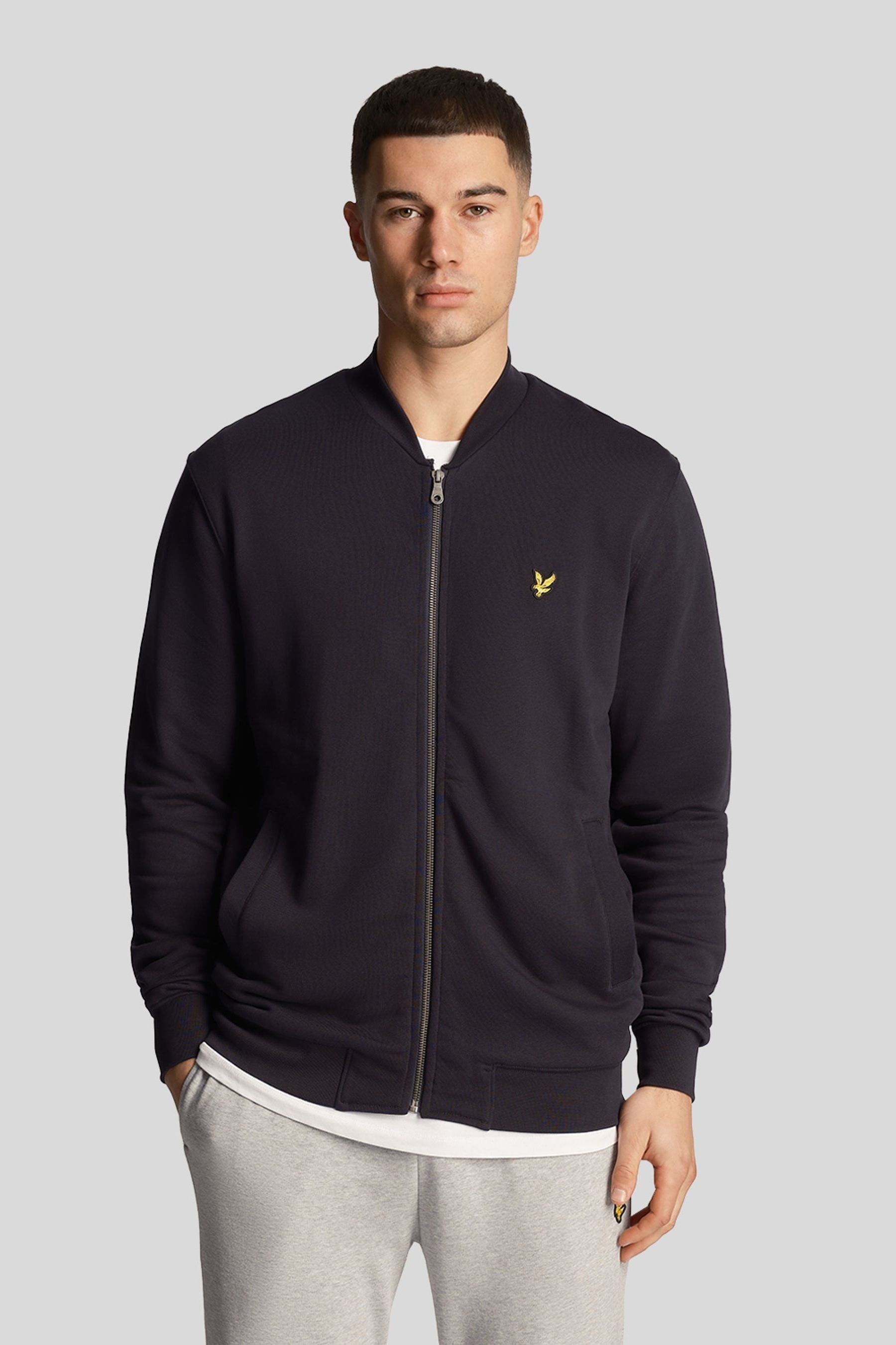 Buy Lyle Scott Black Loopback 100 Cotton Jersey Bomber Jacket from Next Luxembourg