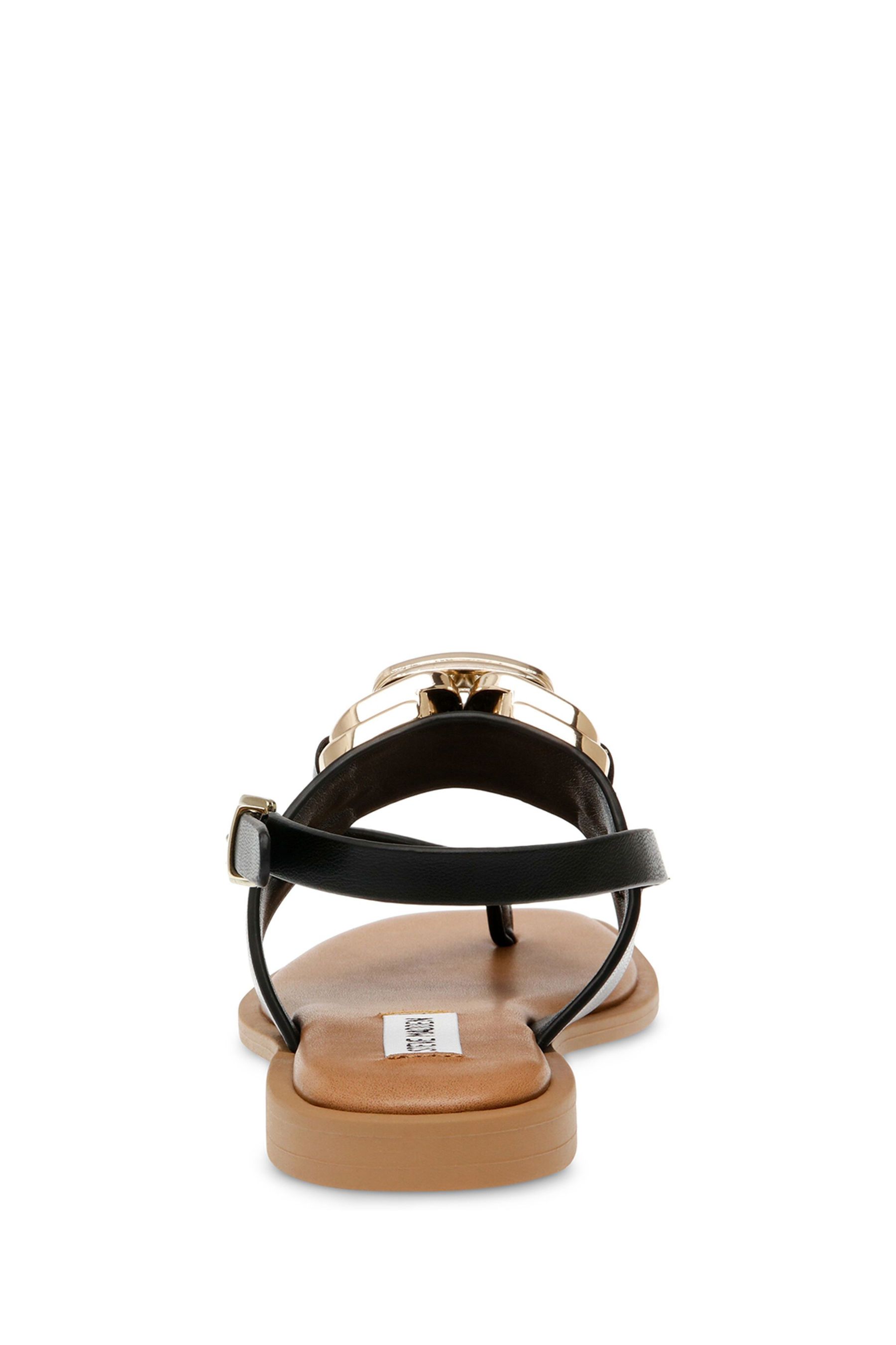Steve madden black and gold sandals sales