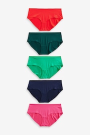 Red/Navy/Green Short Microfibre Knickers 5 Pack - Image 4 of 8