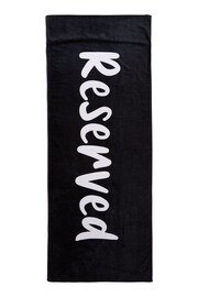 Catherine Lansfield Black Reserved Sun Lounger Extra Long Beach Towel - Image 3 of 4
