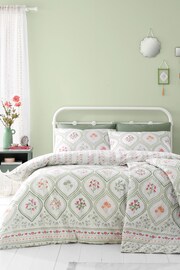 Catherine Lansfield Natural Cameo Floral Reversible Duvet Cover Set - Image 1 of 4