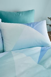 Catherine Lansfield Green Blue Ombre Larsson Geo Reversible Duvet Cover Set - Image 2 of 4