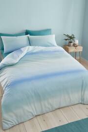 Catherine Lansfield Green Blue Ombre Larsson Geo Reversible Duvet Cover Set - Image 4 of 4