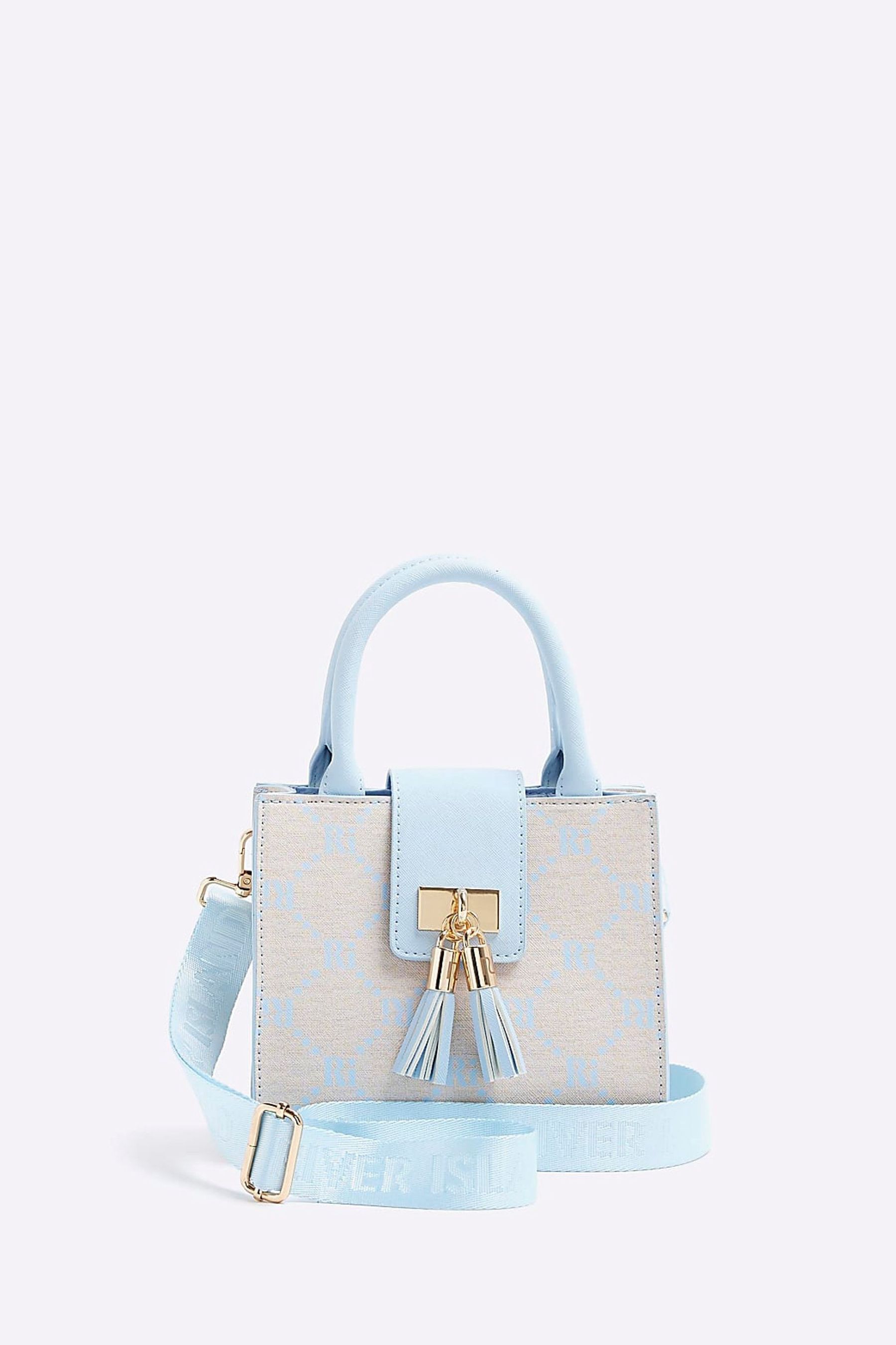 Buy River Island Blue Girls Mono Tassel Boxy Tote Bag from Next Lithuania