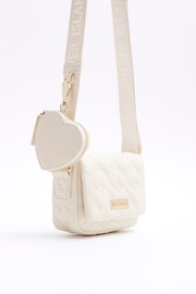 River Island Cream Girls Heart Quilt Cross-Body Bag - Image 5 of 7