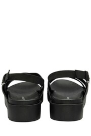 Dunlop Black Ladies Cross-Over Flatform Sandals - Image 3 of 4