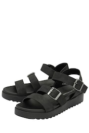 Dunlop Black Ladies Flatform Sandals - Image 2 of 4