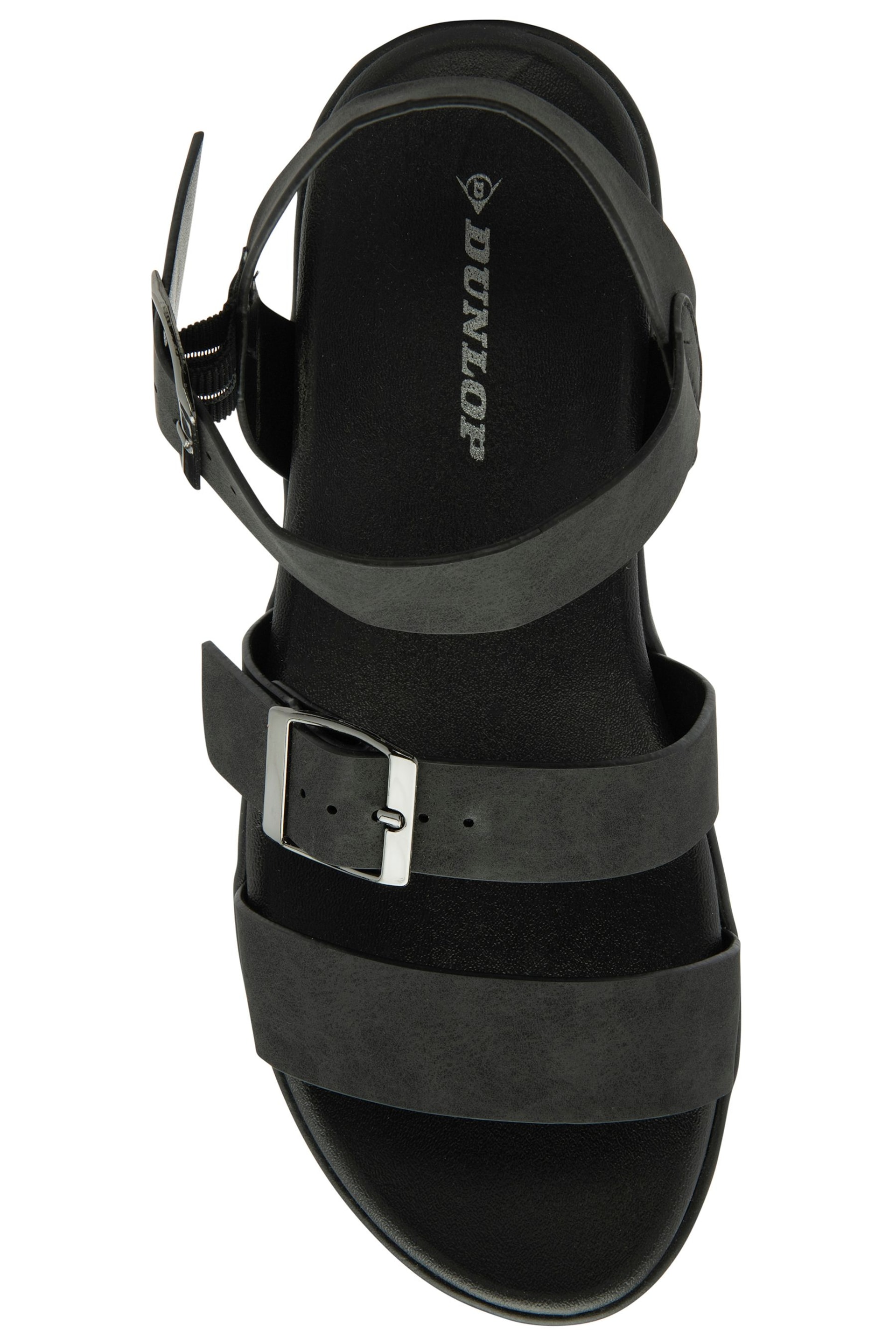 Dunlop Black Ladies Flatform Sandals - Image 4 of 4