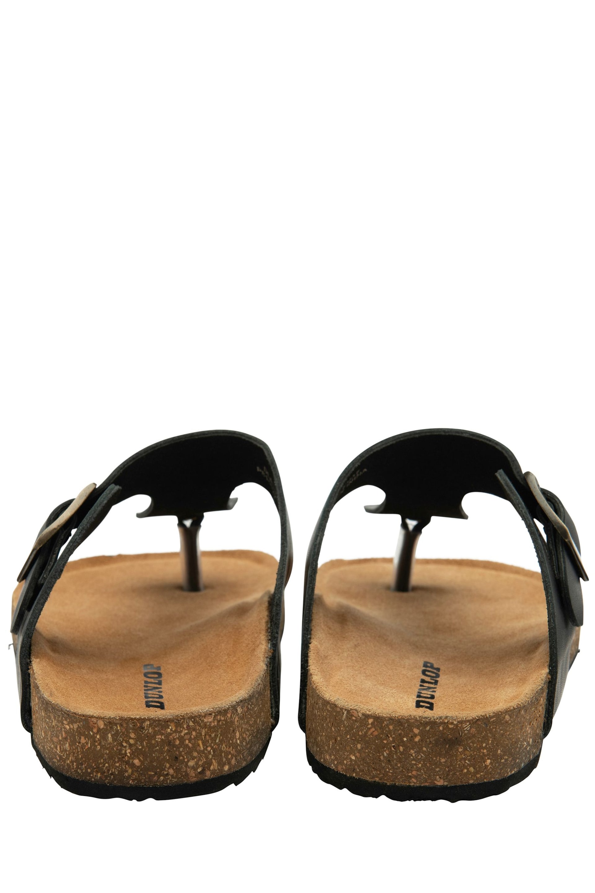 Dunlop Black Ladies Toe Post Footbed Sandals - Image 3 of 4