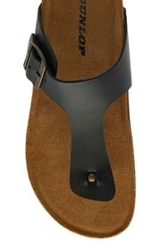 Dunlop Black Ladies Toe Post Footbed Sandals - Image 4 of 4