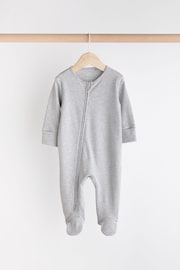 Grey Cotton Baby Sleepsuits 3 Pack (0-3yrs) - Image 6 of 11