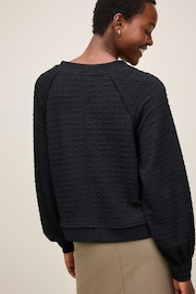 Black Textured Long Sleeve Top - Image 3 of 6