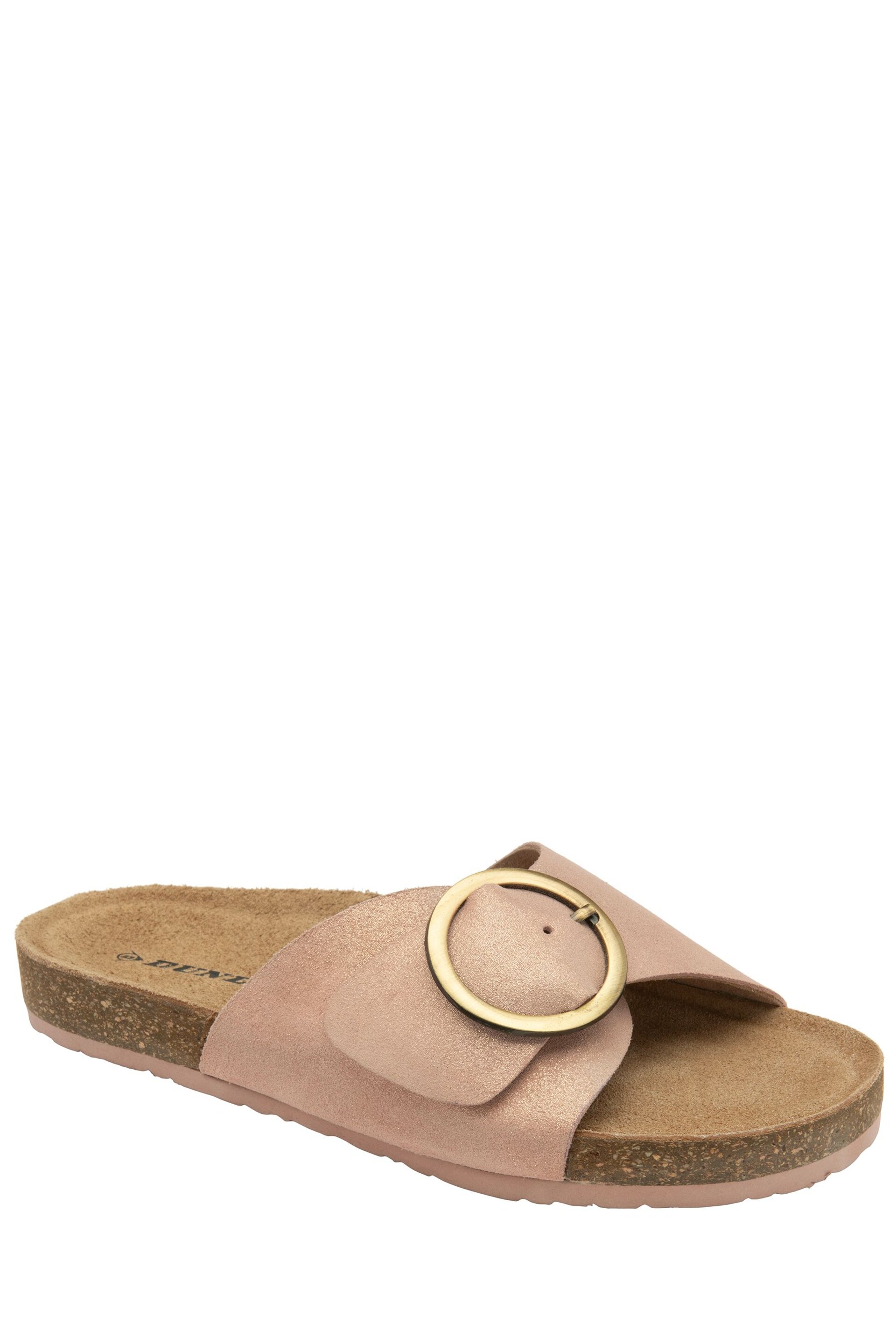 Dunlop Pink Ladies Single Large Buckle Footbed Sandals - Image 1 of 4