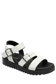 Dunlop White Ladies Toe Post Footbed Sandals - Image 1 of 4