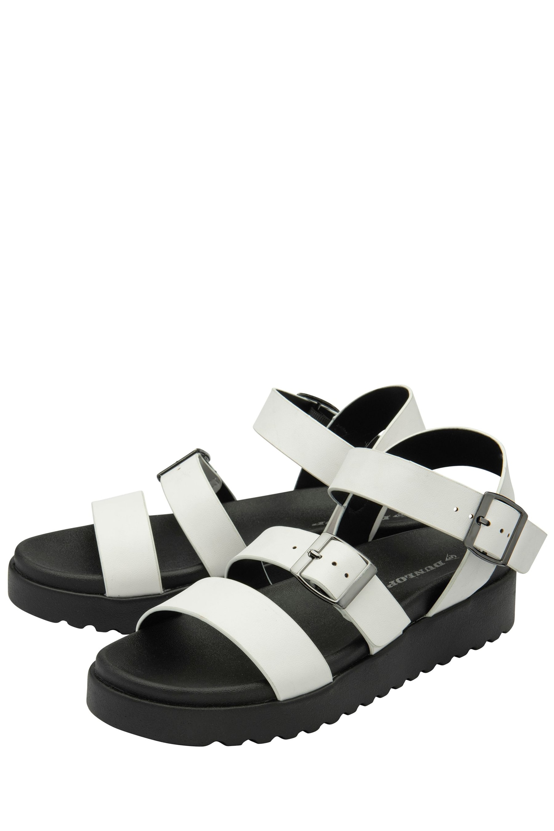 Dunlop White Ladies Toe Post Footbed Sandals - Image 2 of 4